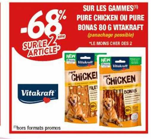 les gammes pure chicken ou pure bonas 80 g vitakraft