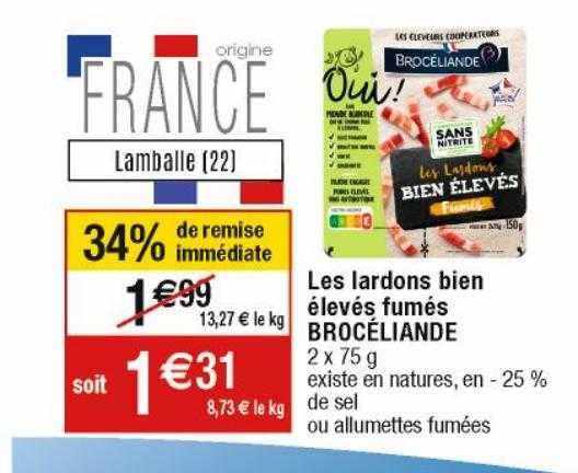 les lardons bien élevées fumés brocéliande