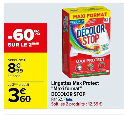 Lingettes Max Protect "maxi Format" Decolor Stop