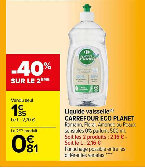 liquide vaisselle carrefour eco planet