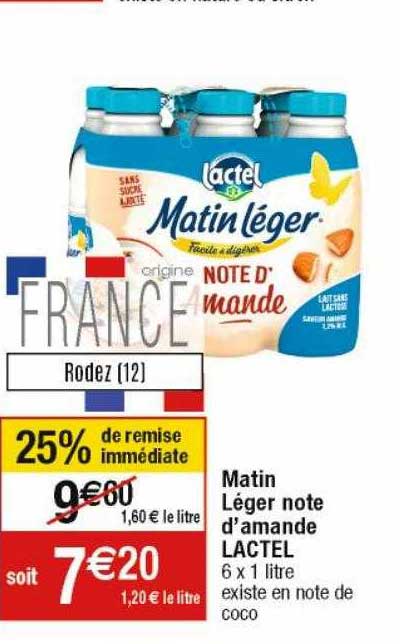 matin léger note d'amande lactel