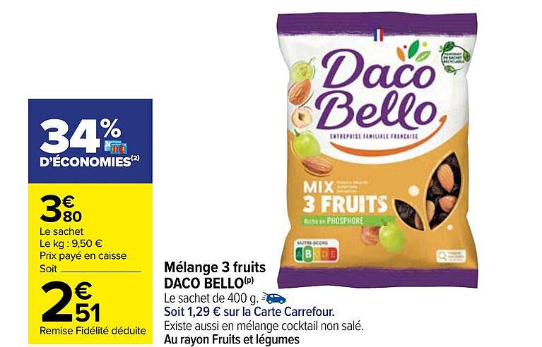 mélange 3 fruits daco bello