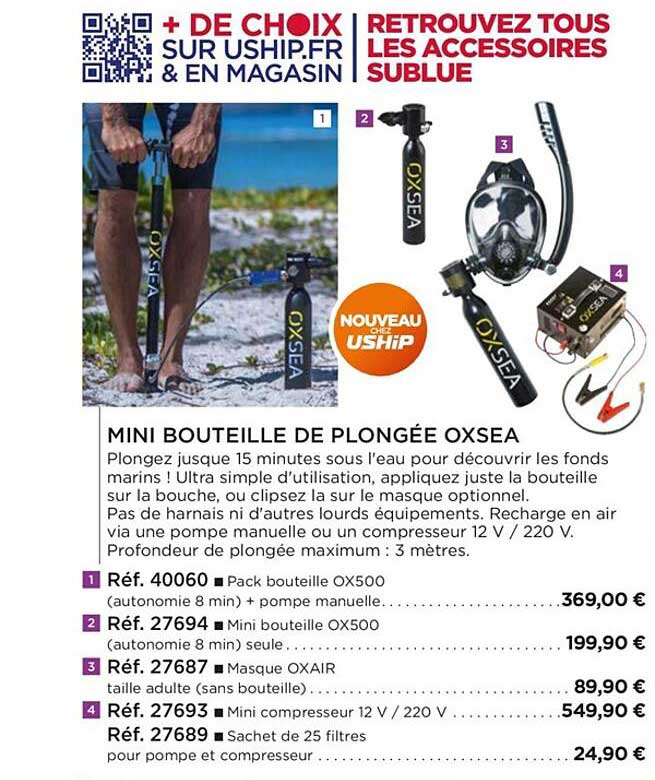 mini bouteille de plongée oxsea