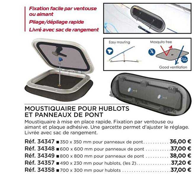 moustiquaire pour hublots et panneaux de pont