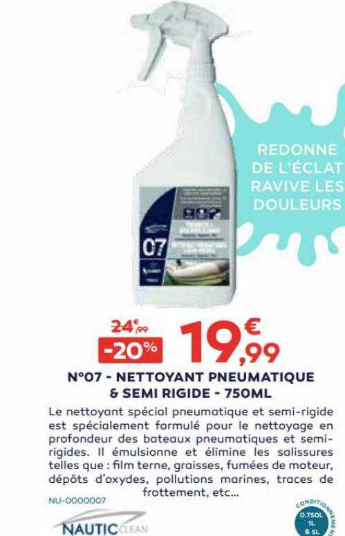 n°07 - nettoyant pneumatique & semi rigide - 750ml nautic clean