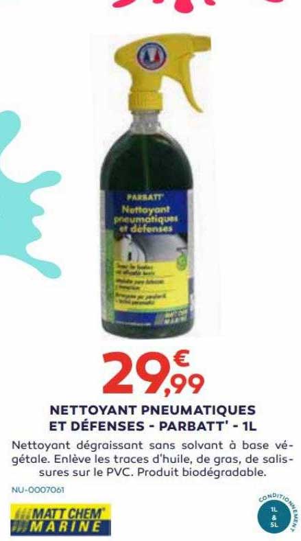 nettoyant pneumatiques et défenses - parbatt' - 1l
