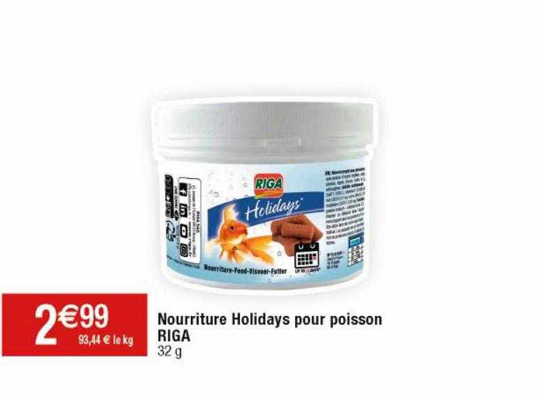 nourriture holidays pour poisson riga