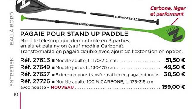 pagaie pour stand up paddle