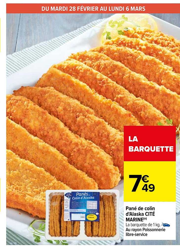 pané de colin d'alaska cité marine