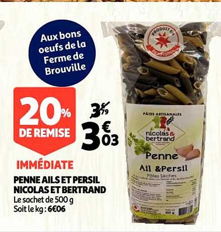penne ails et persil nicolas et bertrand