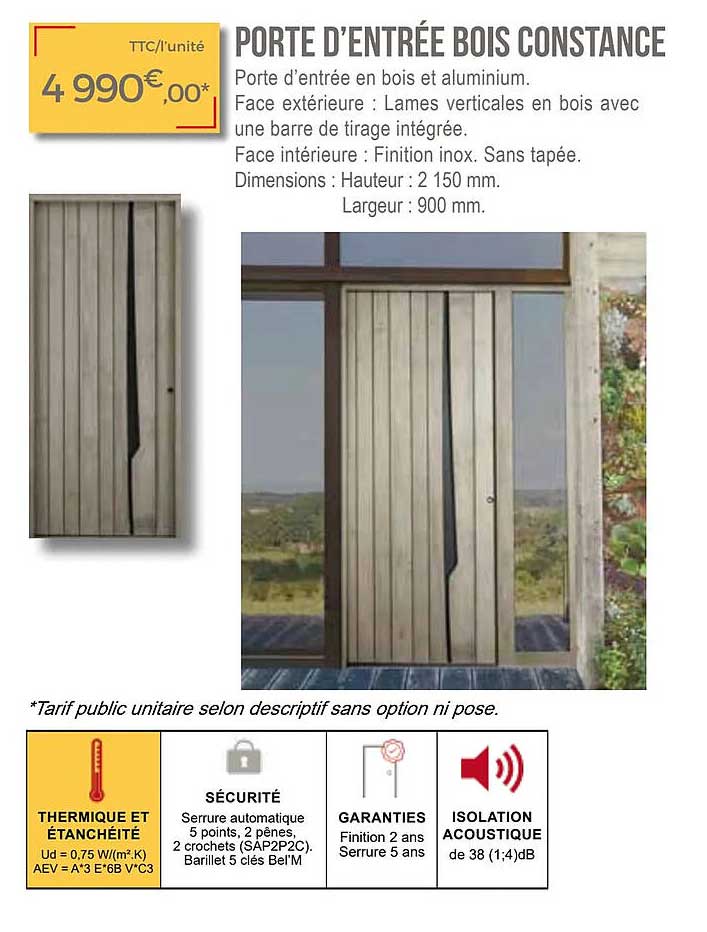 porte d'entrée bois constance