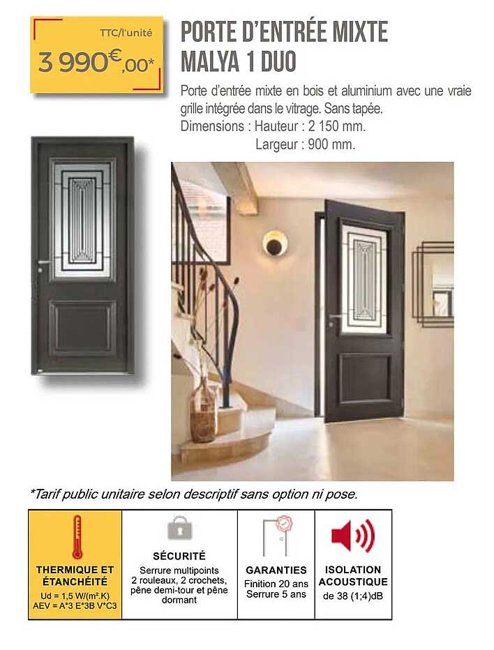 porte d'entrée mixte malya 1 duo
