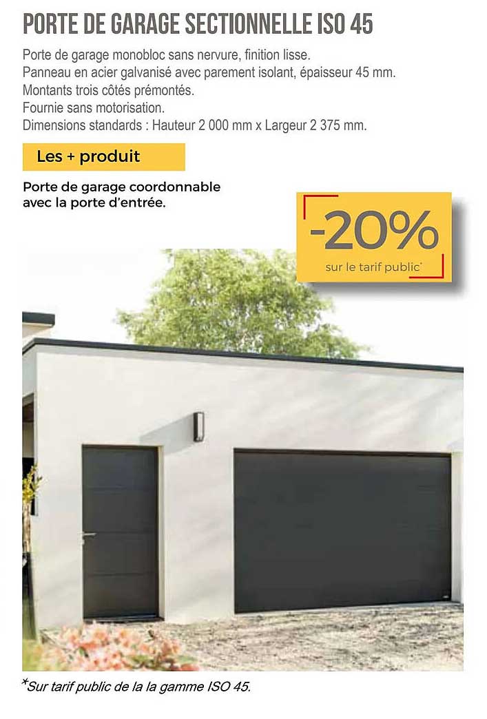 porte de garage sectionnelle iso 45