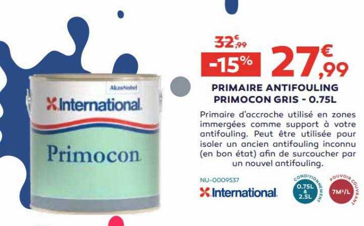 primaire antifouling primocon gris - 0.75 l international