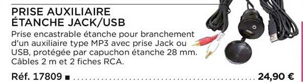 prise auxiliaire étanche jack-usb