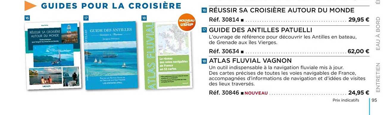 réussir sa croisière autour du monde, guide des antilles patuelli, atlas fluvial vagnon