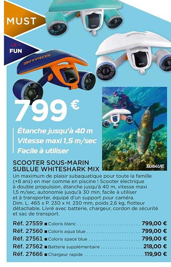 scooter sous-marin sublue whiteshark mix