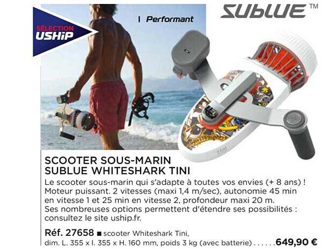 scooter sous-marin sublue whiteshark tini