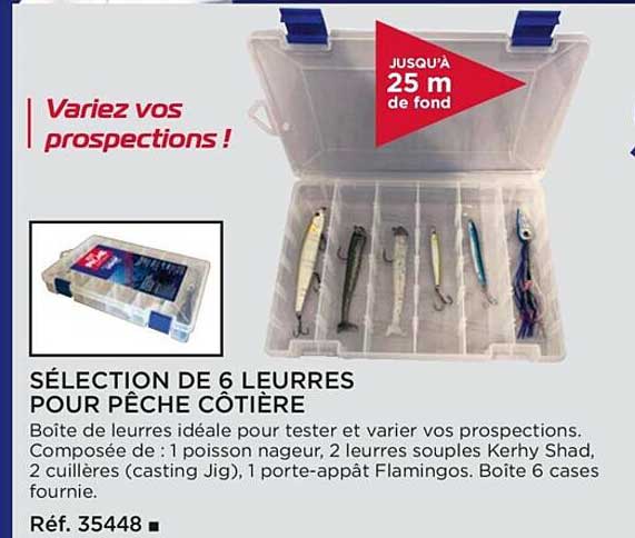 sélection de 6 leurres pour pêche côtière