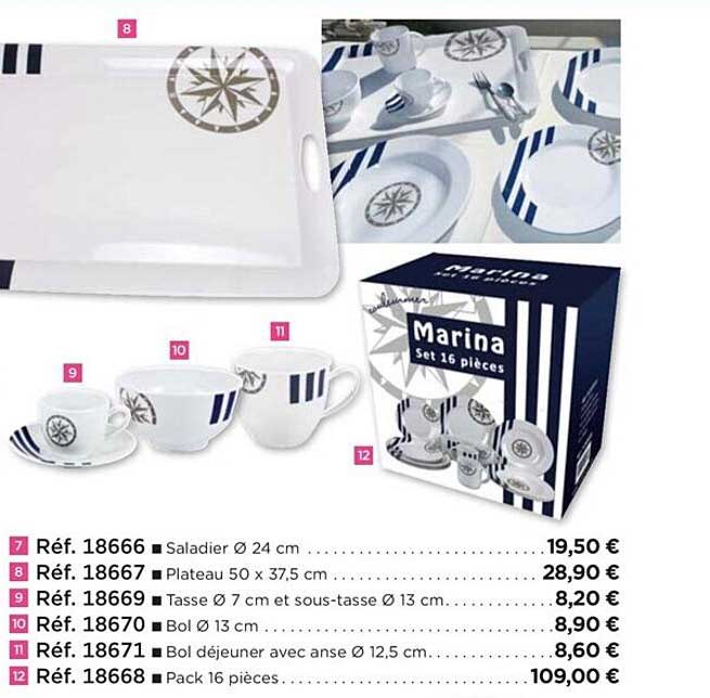 set 16 pièces marina