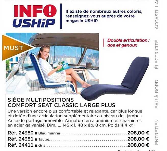 siège multipositions comfort seat classic large plus