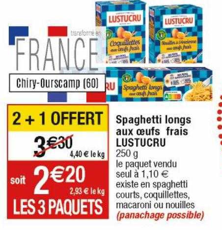 spaghetti longs aux œufs frais lustucru