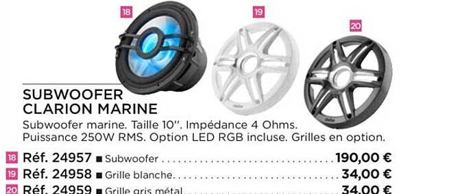 subwoofers clarion marine