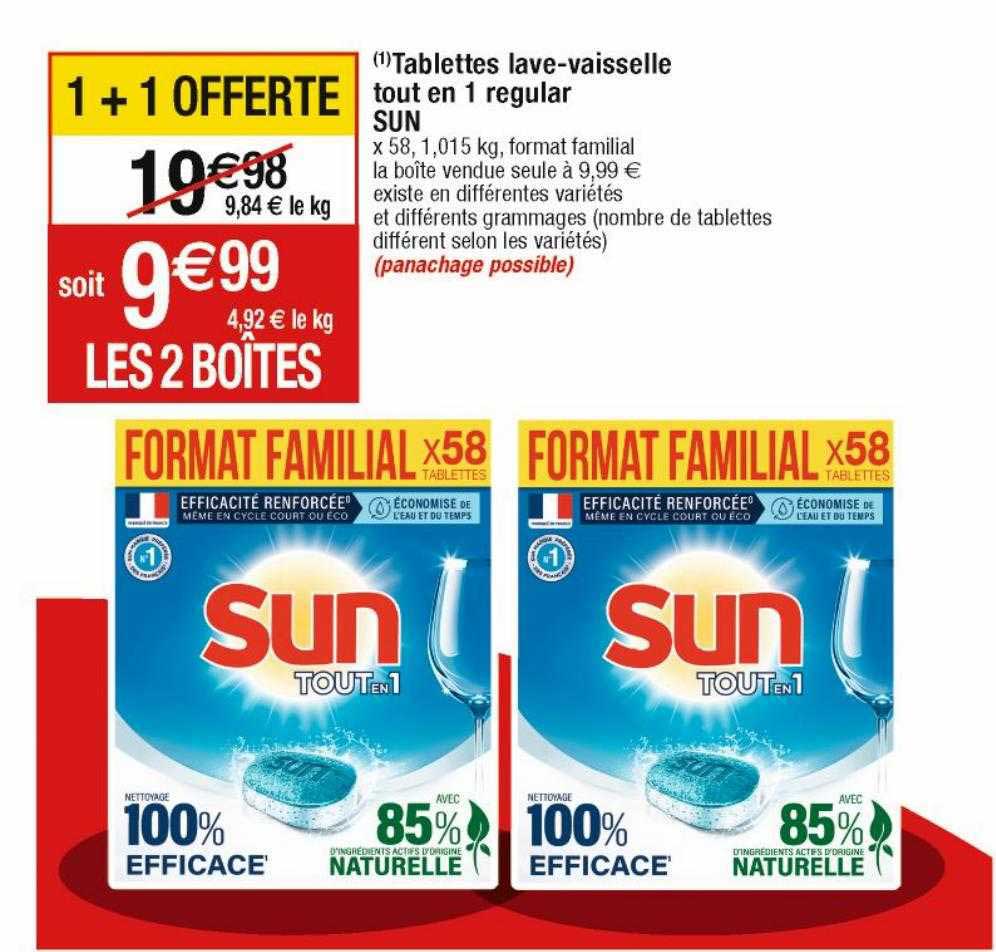 tablettes lave-vaisselle tout en 1 regular sun