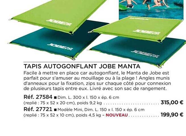 tapis autogonflant jobe manta