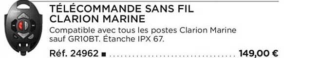 télécommande sans fil clarion marine