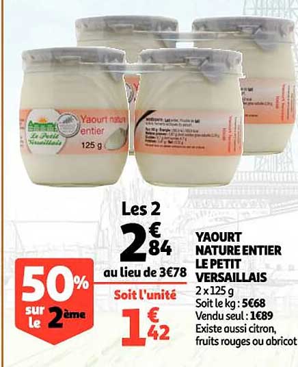 Yaourt Nature Entier Le Petit Versaillais