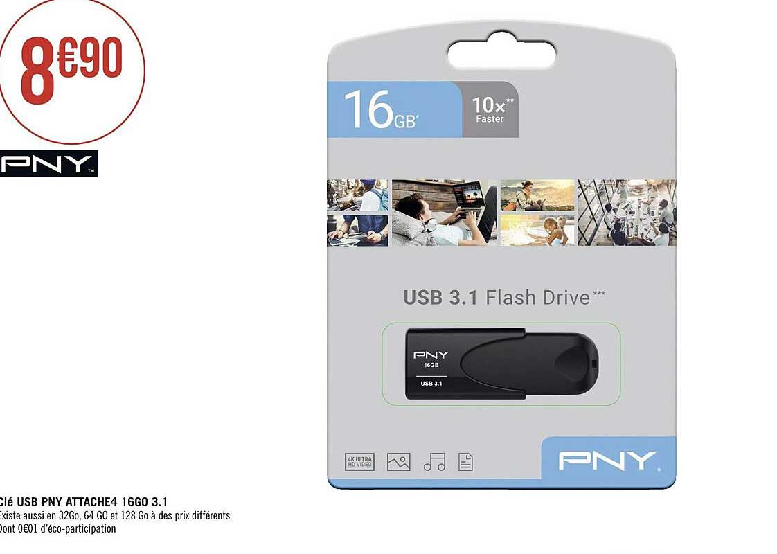 clé usb pny attache 4 16go 3.1