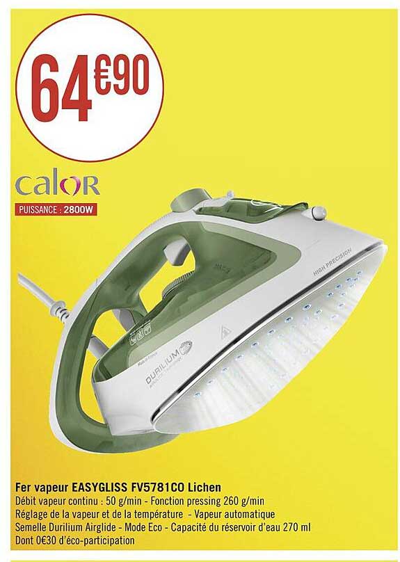 fer vapeur easygliss fv5781co lichen calor