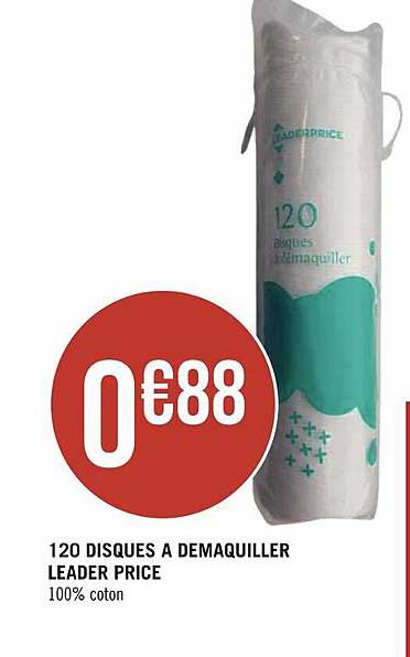 120 disques à démaquiller leader price