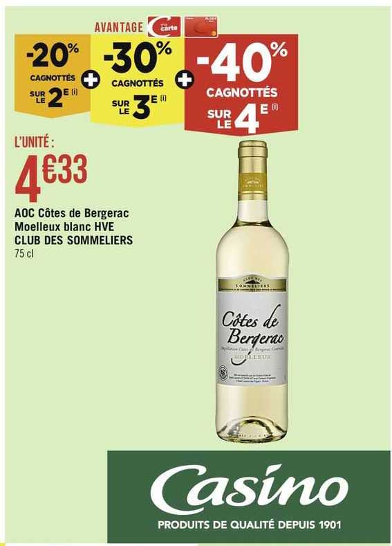 Aoc Côtes De Bergerac Moelleux Blanc Hve Club Des Sommeliers