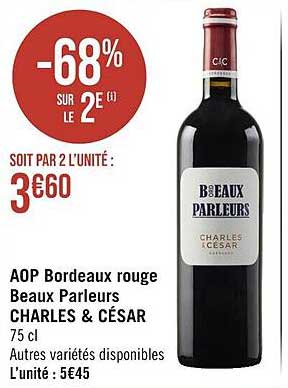 aop bordeaux rouge beaux parleurs charles & césar