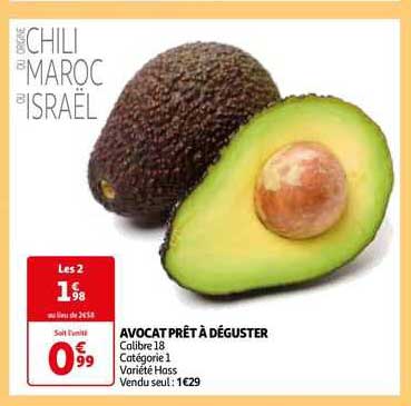 avocat prêt à déguster