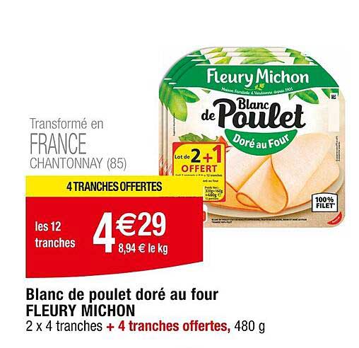 blanc de poulet doré au four fleury michon