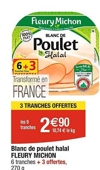 blanc de poulet halal fleury michon