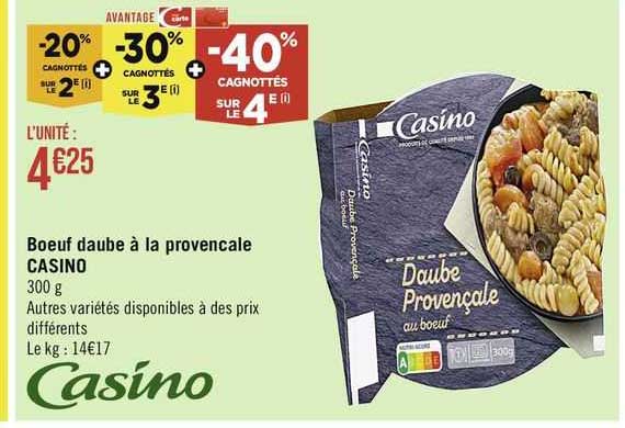 boeuf daube à la provençale casino