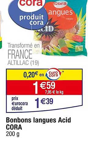 bonbons langues acid cora