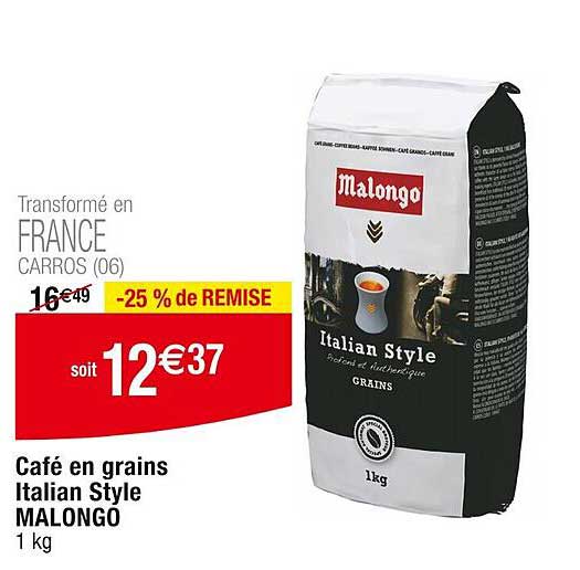 café en granis italian style malongo