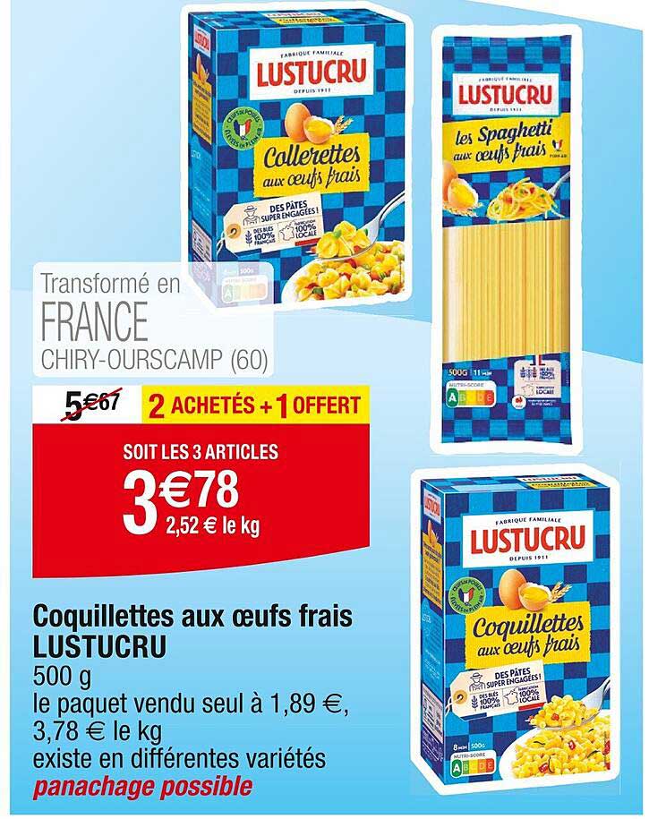 Coquillettes Aux œufs Frais Lustucru