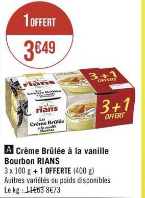 Crème Brûlée à La Vanille Bourbon Rians