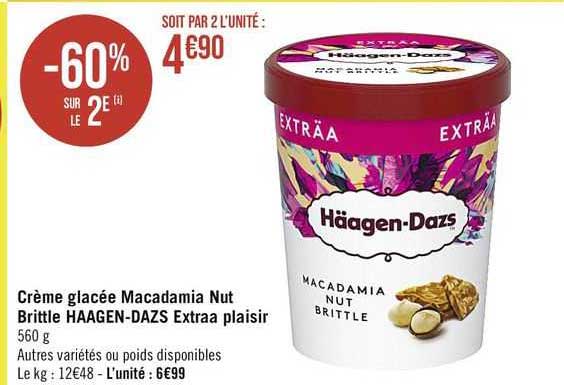 crème glacée macadamia nut brittle häagen-dazs extraa plaisir