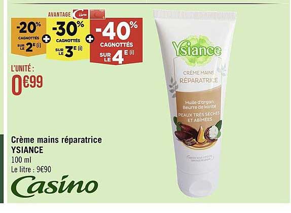crème mains réparatrice ysiance