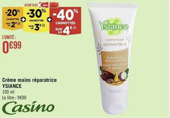 crème mains réparatrice ysiance