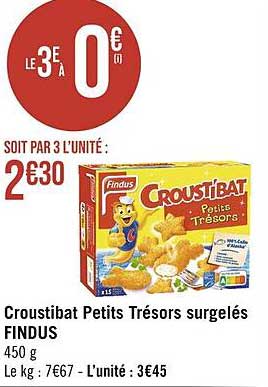 croustibat petits trésors surgelés findus