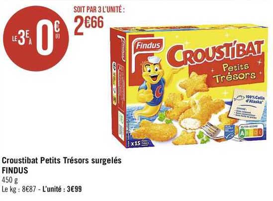 croustibat petits trésors surgelés findus