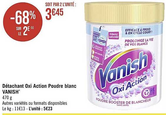 détachant oxi action poudre blanc vanish